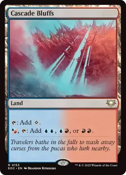 Cascade Bluffs Land NM RARE MTG Commander: Edge of Eternities Blue Red Regular - Image 1