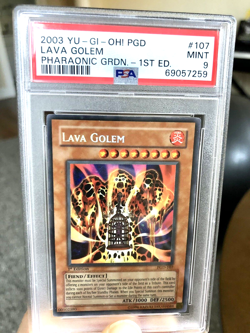 Yu-Gi-Oh! Lava Golem PGD-107 1st Edition Secret Rare PSA 9 MINT - Image 1