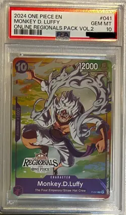 One Piece Monkey D. Luffy Online Regionals Vol.2 2024 #041 PSA 10 Promo - Image 1