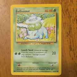 Pokemon Bulbasaur Base Set 44/102 English Basic Common 40 HP Card - Image 1