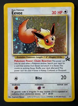 Vintage Pokemon Eevee 11/53 Wotc PROMO Holo TCG Card Basic 2000 Wizards - Image 1