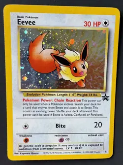 Vintage Pokemon Eevee 11/53 Wotc PROMO Holo TCG Card Basic 2000 Wizards - Image 4