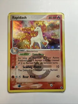 Pokemon TCG Rapidash Reverse Holo Rare Card 13/112 FireRed LeafGreen 2004 - Image 1