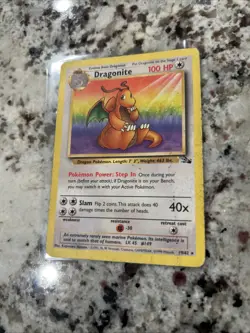 Vintage Pokemon TCG 1999 Dragonite Fossil 1st Edition 19/62 Non Holo Card - Image 1