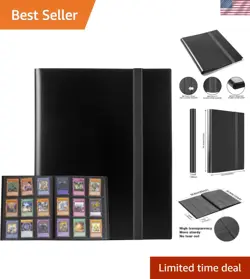 Classic Black PVC-Free Card Binder - 20 Refillable Pages for All Card Types - Image 1