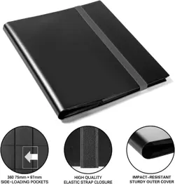 Classic Black PVC-Free Card Binder - 20 Refillable Pages for All Card Types - Image 4