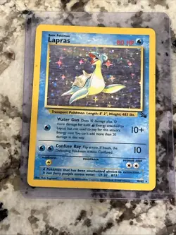 Pokemon TCG Lapras Fossil Holo Rare Card 10/62 Base Set 1999 - Image 1