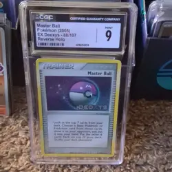 Pokemon Master Ball Trainer Card EX Deoxys 88/107 Reverse Holo CGC 9 English - Image 1