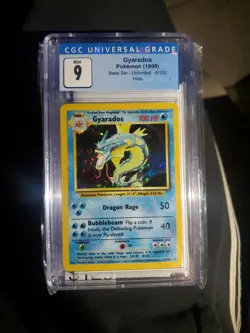 1999 Pokemon Game 6/102 Gyarados HOLO PSA 9 Mint graded card - Image 1