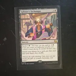 MTG/TMNT Splinter's Technique Sorcery Black Rare Regular 0080 NM - Image 1
