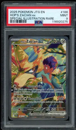 2025 PSA 9 Pokemon Journey Together Hop's Zacian ex SIR Full Art 186/159 Card - Image 1