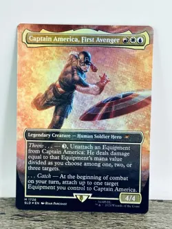 v1MTG - Secret Lair x Marvel - Captain America, First Avenger (Rainbow Foil) NM - Image 1