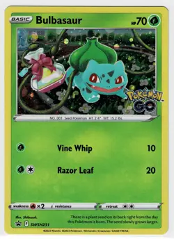 Bulbasaur SWSH231 Pokemon Go Sword & Shield Black Star Promo Cosmos Holo - Image 1