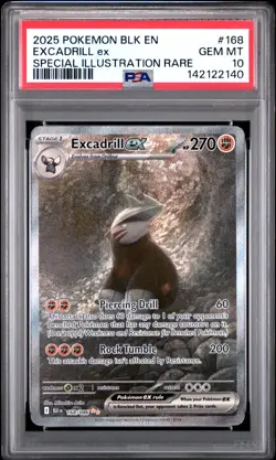 2025 POKEMON BLK EN-BLACK BOLT SPECIAL ILLUSTRATION RARE EXCADRILL EX PSA 10 - Image 1