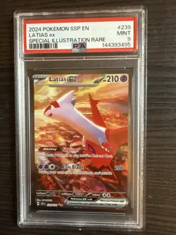 Latias EX 239/191 SIR 2024 Pokemon Surging Sparks PSA 9 Mint - Image 1