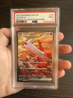 Latias EX 239/191 SIR 2024 Pokemon Surging Sparks PSA 9 Mint - Image 3
