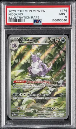 2023 POKEMON MEW EN-151 ILLUSTRATION RARE #174 NIDOKING PSA 9 - Image 1