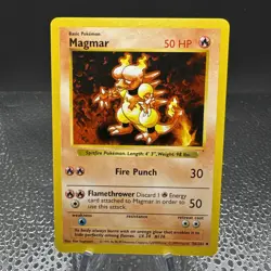 Pokemon TCG WOTC Shadowless Base Set Magmar 36/102 Uncommon MP - Image 1
