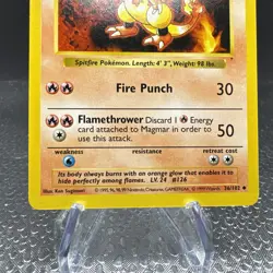 Pokemon TCG WOTC Shadowless Base Set Magmar 36/102 Uncommon MP - Image 4