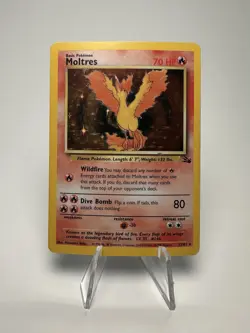Pokemon Moltres Fossil Holo Rare #12/62 1999 TCG - Image 1