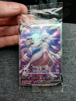 Pokemon TCG Mewtwo V SWSH229 Sword & Shield Full Art Holo Promo (SEALED) - Image 1