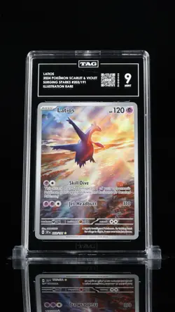 ‼LATIOS 2024 POKEMON SCARLET & VIOLET SURGING SPARKS #203/191~TAG GRADE 9!💨 - Image 1