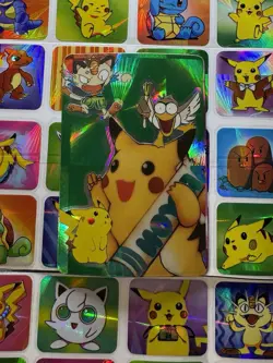 Pokemon Pikachu HOLO Vintage Pocket Monsters Prism Sticker 1998 Nintendo Bandai - Image 3
