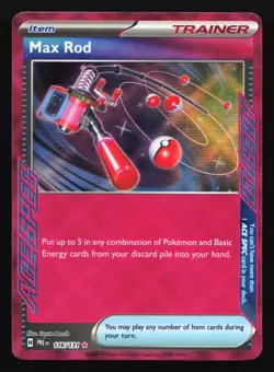 Pokemon Max Rod 116/131 Prismatic Evolutions ACE SPEC Ultra Rare Holo NM - Image 1