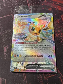 Pokemon TCG: Eevee ex Prismatic Evolutions Stamped 075/131 Sealed Promo - Image 1