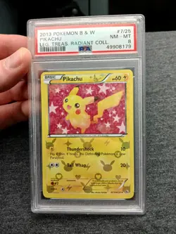 PSA 8 Pikachu RC7/RC25 Legendary Treasures: Radiant Collection Holo Pokemon TCG - Image 1