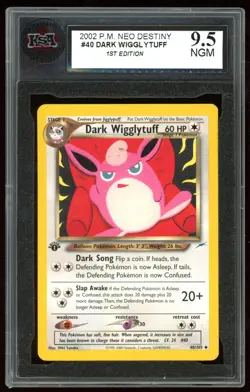 2002 Pokemon Neo Destiny #40 Dark Wigglytuff 1st Edition KSA 9.5 NGM - Image 1