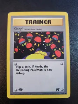 Sleep! 79/82 Team Rocket 1st Edition Moderate Play (Dirty) Pokemon DNA GAMES - Image 1