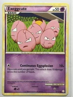 Exeggcute HeartGold SoulSilver 63/123 LP-NM Pokemon card - Image 1