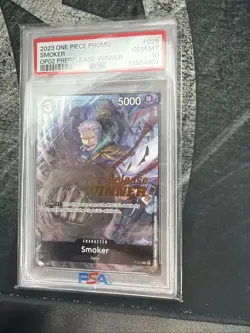 Smoker OP02 Pre-Release Winner PSA 10 - One Piece P-025 Promotional Card English - Image 2