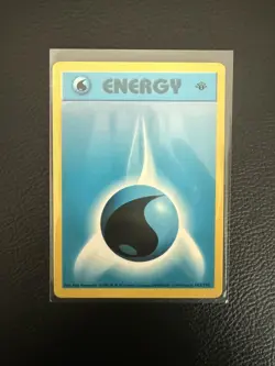 WATER ENERGY Pokemon Card WOTC 1st Edition Base Set Shadowless 102/102 NM (B) - Image 1