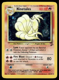 Pokemon Cards Ninetales 13/130 Base Set 2 Holo Rare *eBay Live* - Image 1