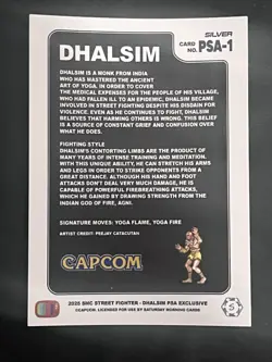 Dhalsim (Silver) Street Fighter 2 Champion Edition PSA Promo Card PSA-1 - Image 2