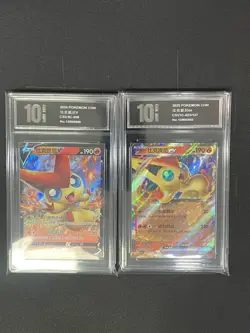Pokemon 2pcs Chinese cards Victini CS3.5C-008 CSV1C-023 Grade10 - Image 1