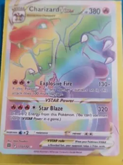 Pokemon TCG Charizard VSTAR Rainbow Secret Rare Card Brilliant Stars 174/172 - Image 1