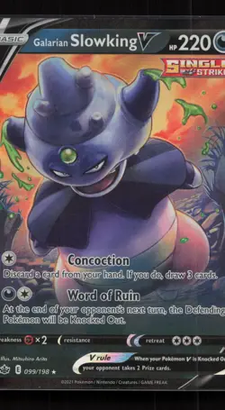 Galarian Slowking V 099/198 Holo Rare V Chilling Reign Pokemon Near Mint - Image 1