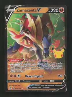 Zamazenta V 018/025 Holo Rare V Celebrations Pokemon Near Mint - Image 1