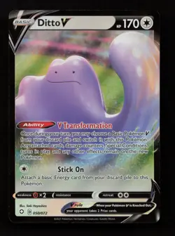 Ditto V 050/072 Holo Rare V Shining Fates Pokemon Near Mint - Image 1
