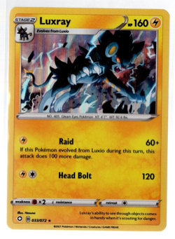 Luxray 033/072 Holographic Rare Shining Fates Pokemon TCG Near Mint - Image 1