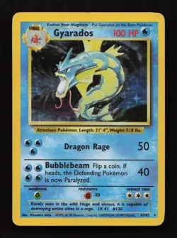 Gyarados 6/102 Rare Base Set Pokemon Moderately Played - Image 1