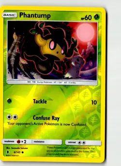 Phantump 6/145 Common Guardians Rising Pokemon Reverse Holo Lightly Played - Image 1