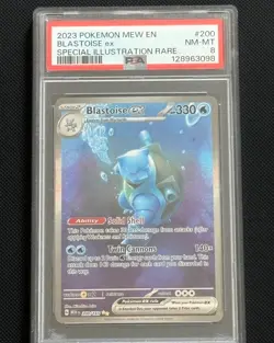 2023 POKEMON MEW EN-151 SPECIAL ILLUSTRATION RARE #200/165 BLASTOISE EX PSA 8 - Image 1