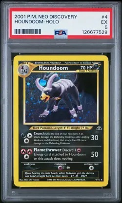 2001 POKEMON NEO DISCOVERY #4 HOUNDOOM-HOLO PSA 5 - Image 1