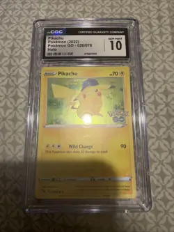 Pokemon Pikachu 028/078 Pokemon Go Holo Rare CGC 10 - Image 1