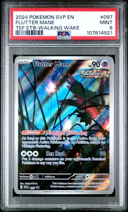 2024 POKEMON SVP EN-SV BLACK STAR PROMO #097 FLUTTER MANE PSA 9 - Image 1