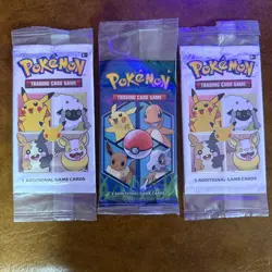 (3) Pokemon TCG Celebrations 25th Anniversary General Mills Cereal Booster Pack - Image 1